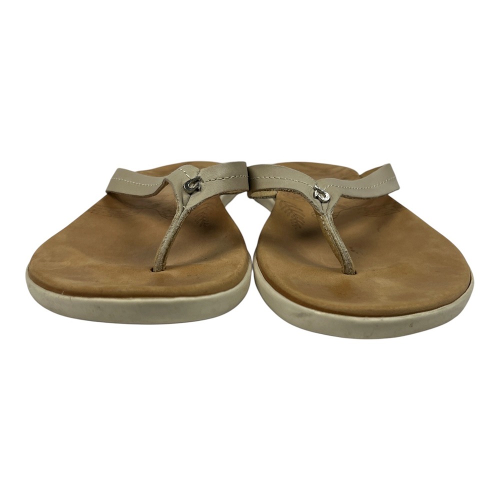OluKai Excellent Used Sandals Women 9 Tan Honu Sea Turtle Thong Flip Flops - Picture 3 of 7